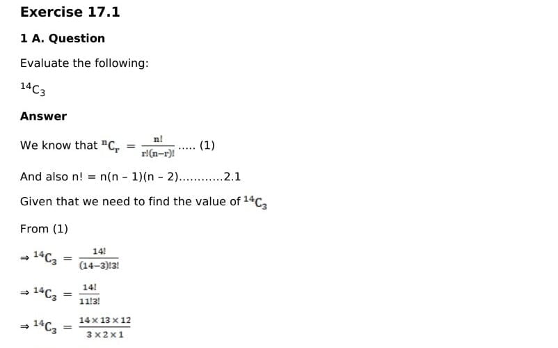 Combinations Class 11 Solutions